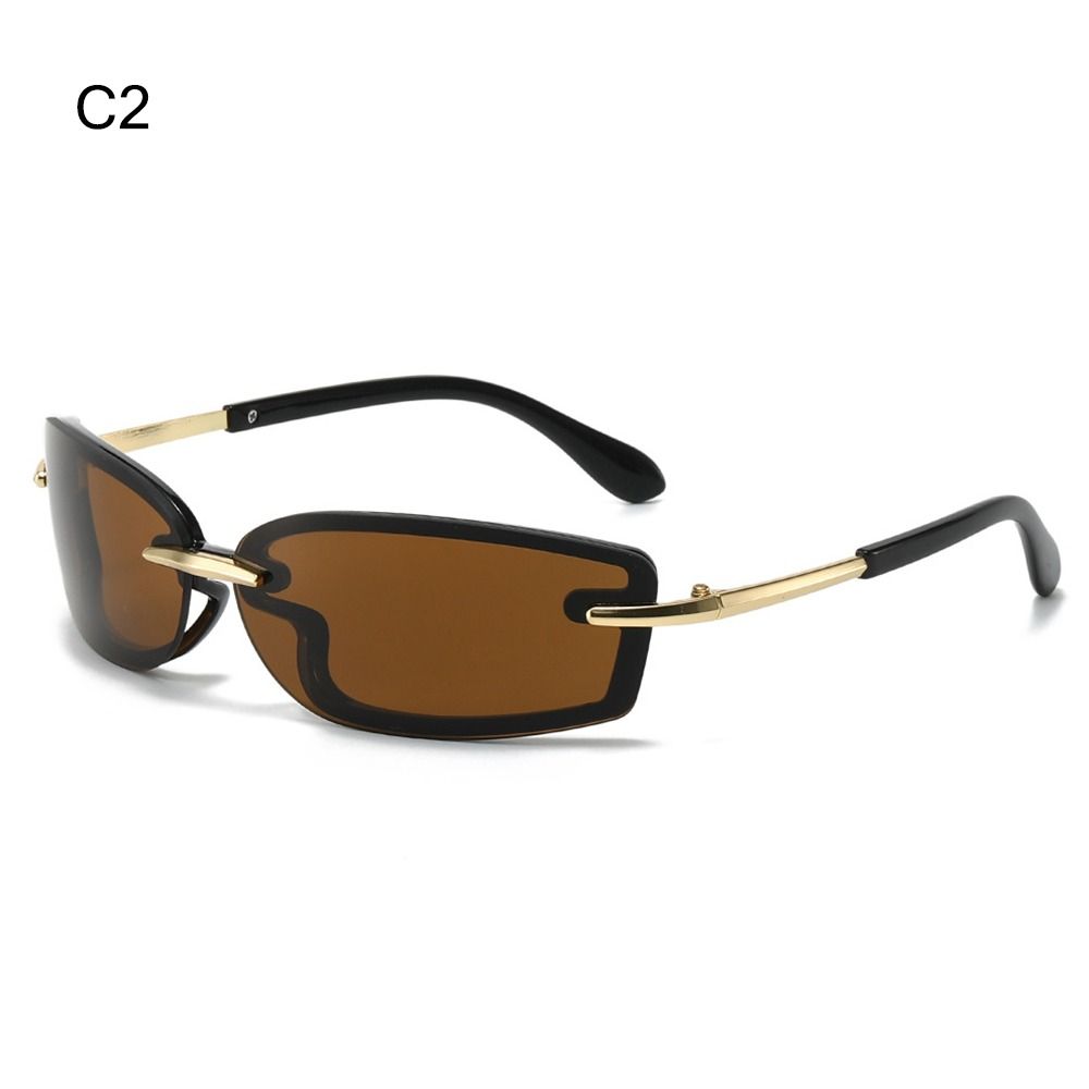 Futuristic Shades Eyewear Square Candy Color Sunglasses Y2K Rimless Dopamine Dressing Eyewear Accessories Women's Sun Glasses