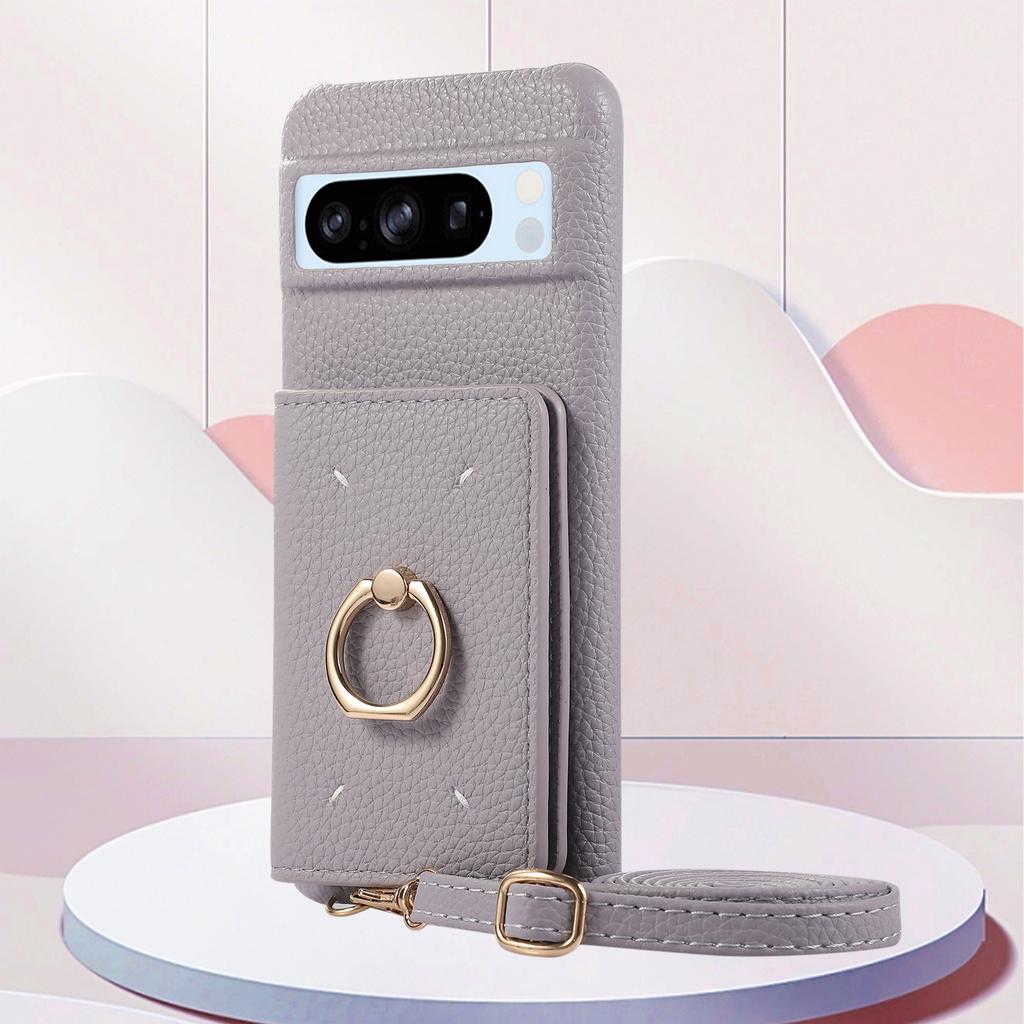 Crossbody Cards Bag Wallet Leather Ring Holder Case For Google Pixel 8 Pro 8A 7A 7Pro Long Lanyard Rope Kickstand Pocket Cover