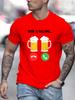 Men's 100% Cotton Summer Loose Size Fashi Beer Is Calling Print Slim Fit Casual Sports Round Neck Short Sleeved T-shirt Top