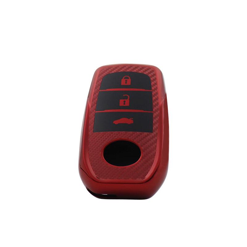 TPU Carbon Fiber Car Remote Key Cover Case Shell Key Fob for Hilux Fortuner Land Cruiser Camry Coralla Crown RAV4 Highland Protector Holder