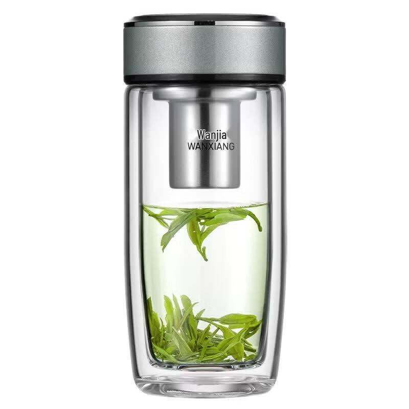 WANXIANG V269 Double-Layer Heat-Resistant Glass Mug