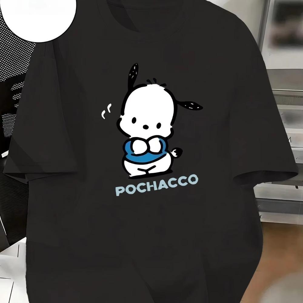 Summer New Unisexs Plus Size Super Cute Pochacco Printed Tshirt Cotton Y2K Loose Casual Versatile Short Sleeved Top