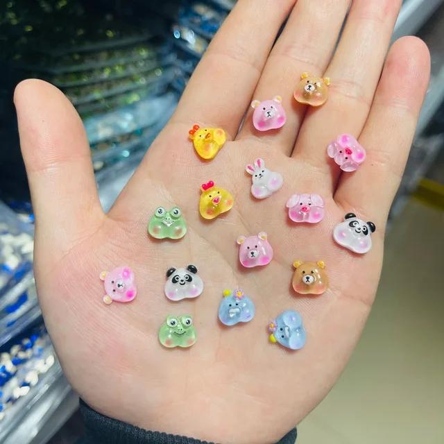 20pcs 3D Resin Cartoon Design Nail Charms Jewelry Bulk Mixed Size Ice Cream Donuts Nail Art Decorations Parts Kawaii Accessories