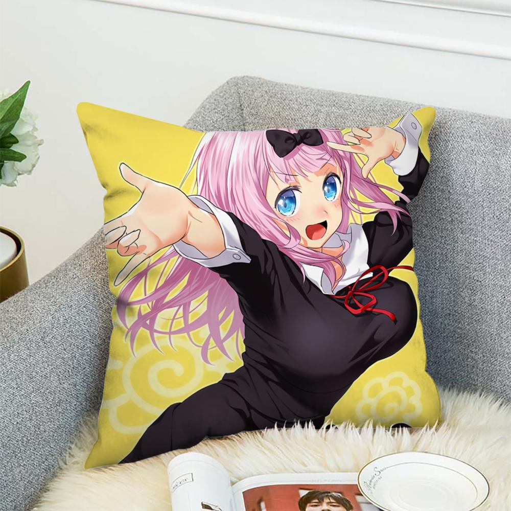 Fronha Kaguya Sama Love Is War Para Carro Sofá Decorativa Casa Estampa Dupla Face Pelúcia Quadrada Almofada de Lançamento Capa de Almofada