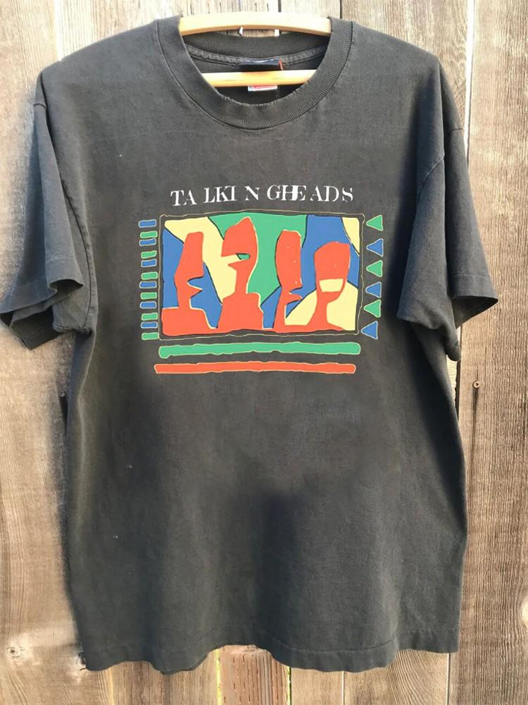 Группа Talking Heads Ретро стиль Унисекс Репринт Цифровая футболка Унисекс Унисекс Футболка XXXXL
