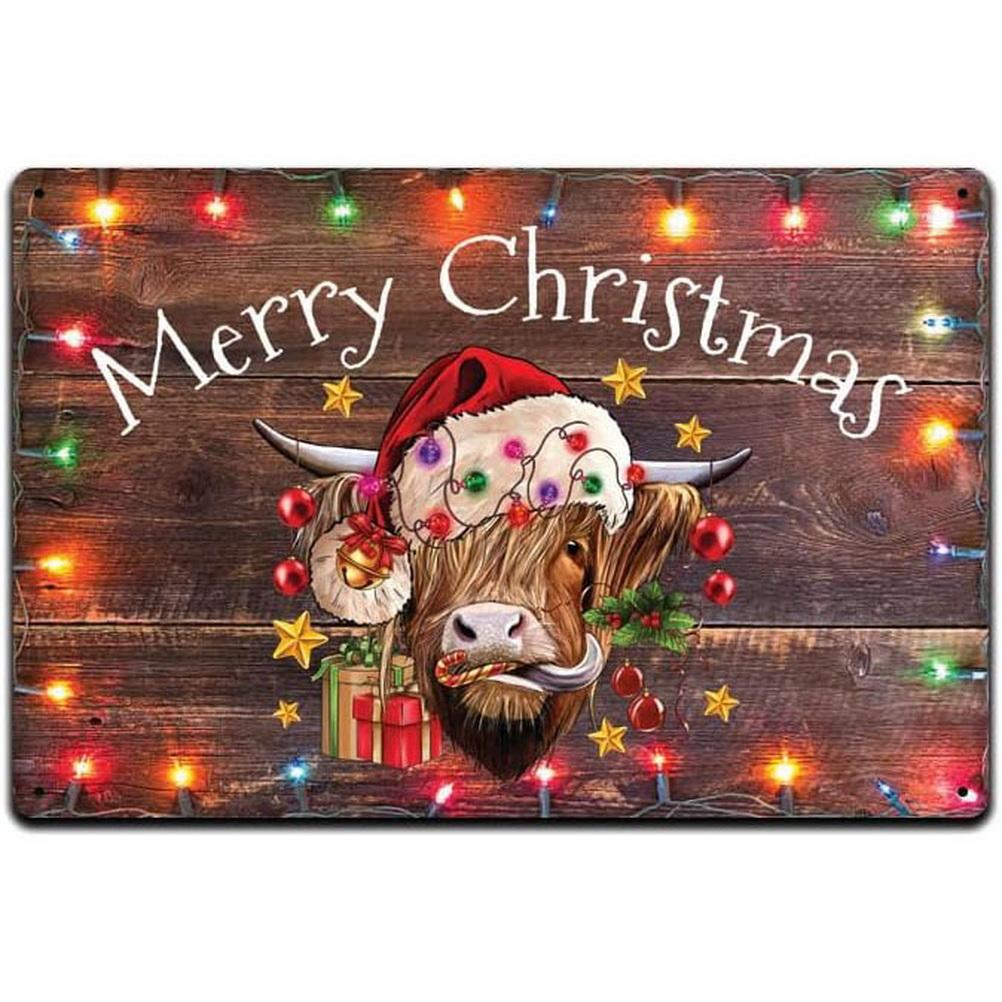 Metal Tin Signs Snow Man Xmas Wall Decoration Plaque Vintage Art Poster Iron Painting for Man Cave Home Cafe Garden Club Bar