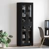 FLORIN Highboard with Doors Black 60 x 35 x 182 cm Particleboard