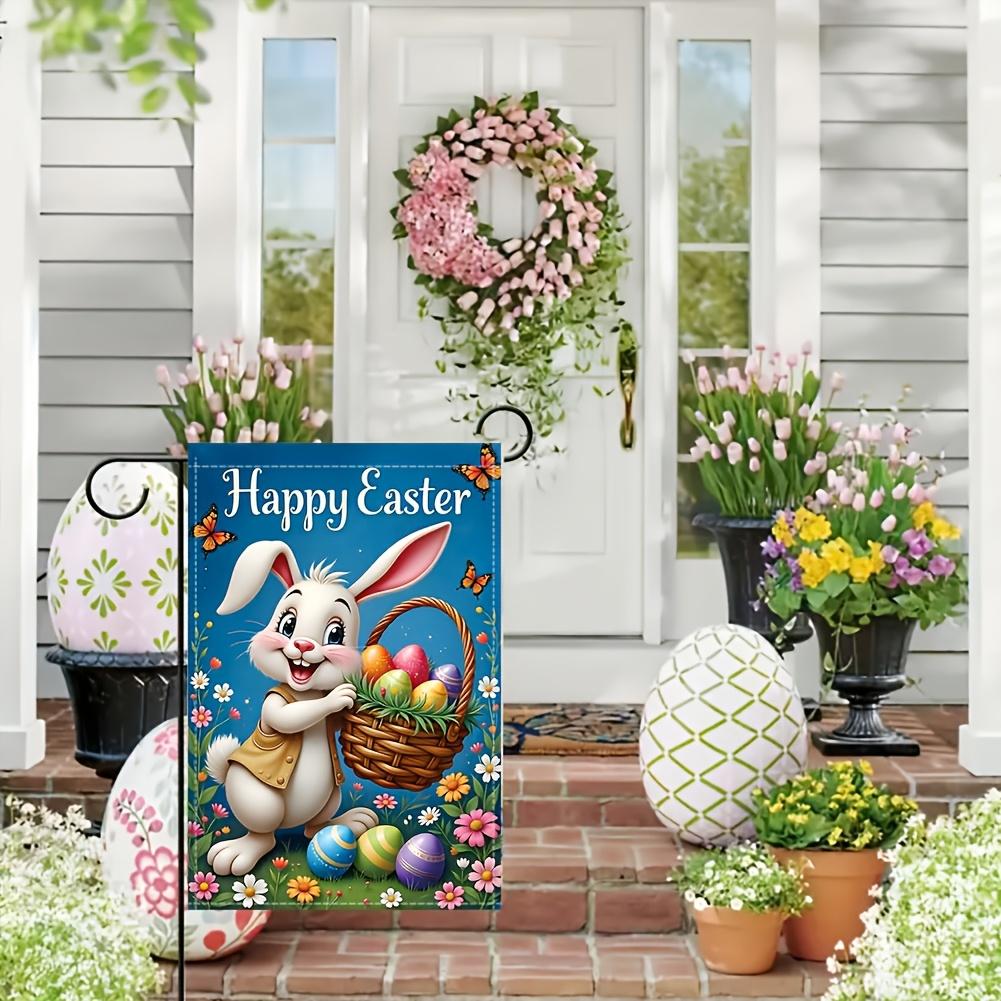 Easter Garden Flag - Polyester, Outdoor Yard Decor, 45x30cm