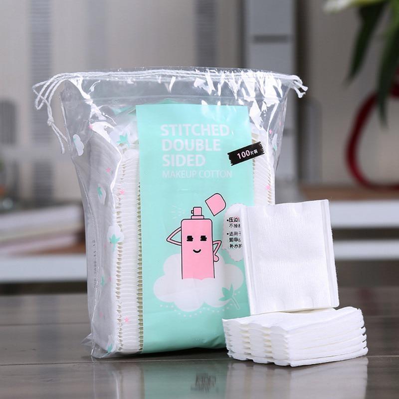 100 шт. двухсторонние 3-слойные ватные диски для макияжа, герметичные ватные подушечки для путешествий, косметические удаляющие ватные диски