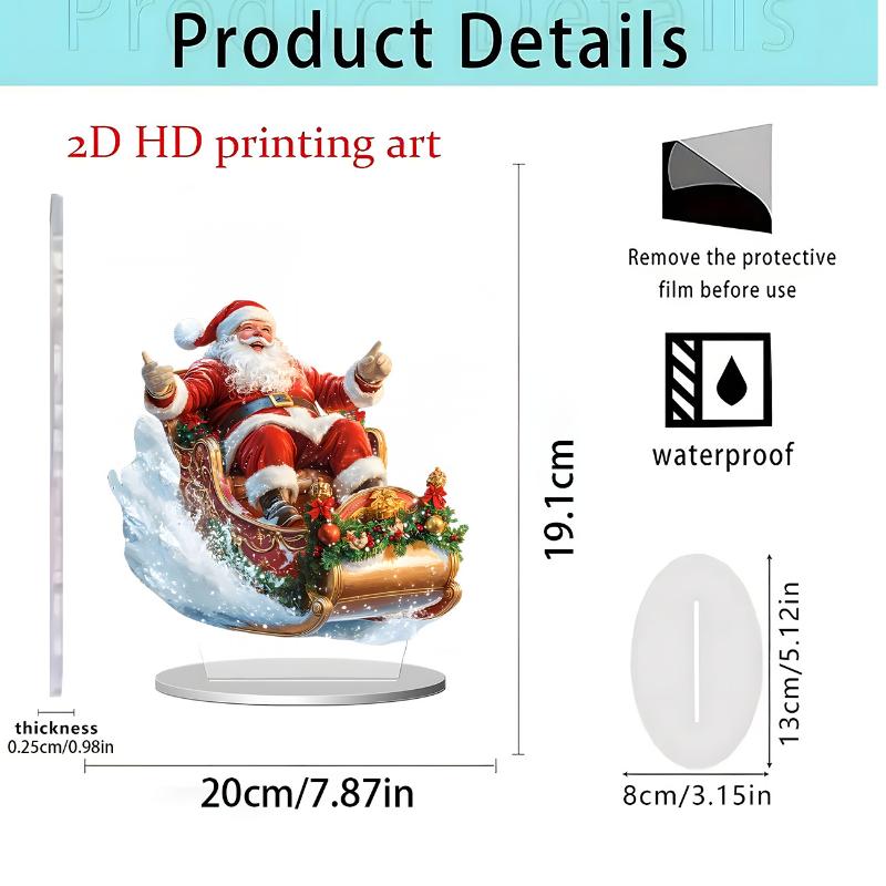 

Настільна прикраса Санта Клауса з основою 2D акрилові різдвяні прикраси 2026 Різдвяні прикраси для вечірки