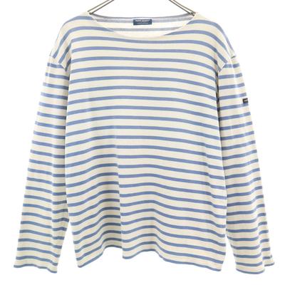 SAINT JAMES Made In France Long Sleeve Basque Shirt M Navy System Men's Used