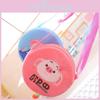 Adorable Plush Pig Coin Purse Creative Round Keychain Card Holder For Women