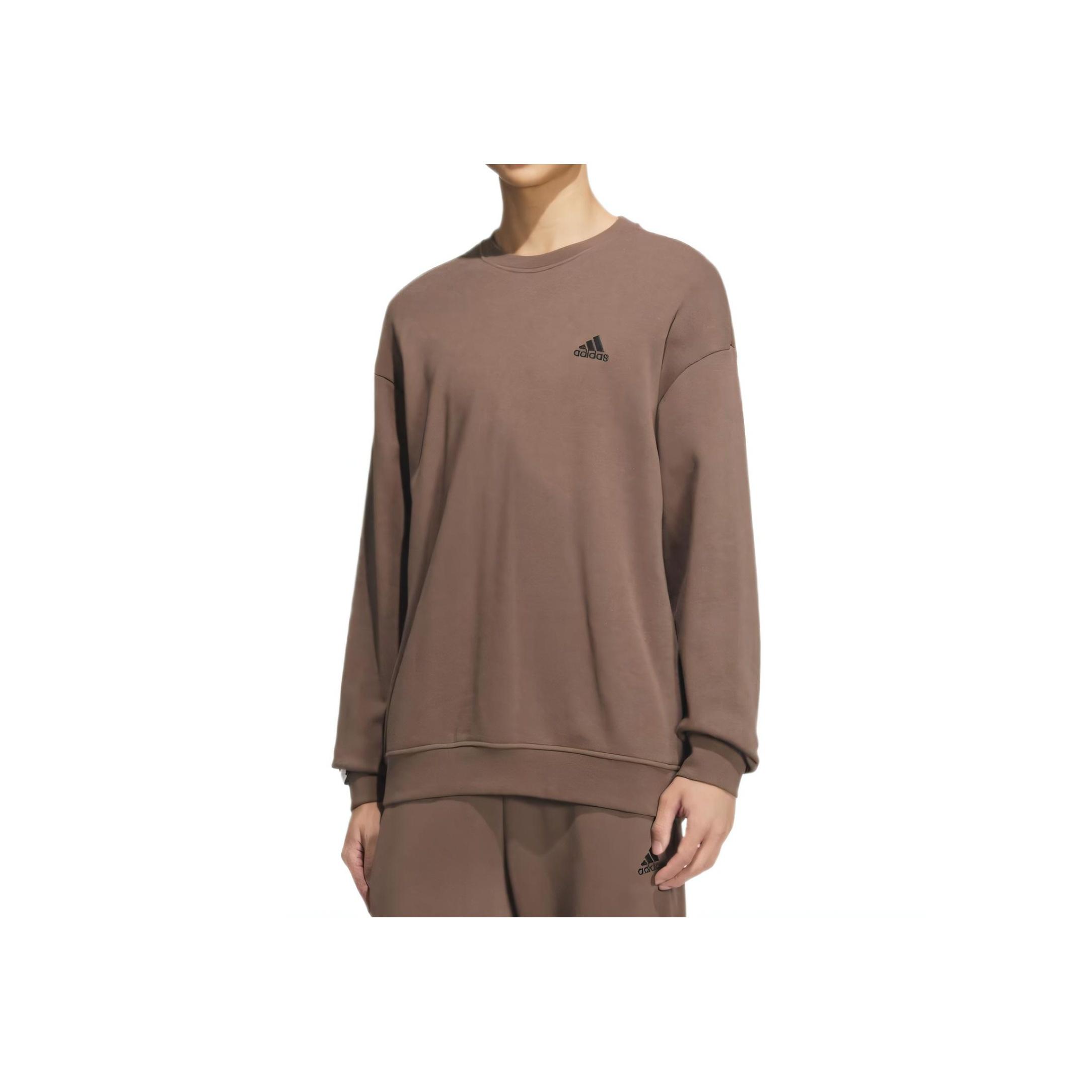 adidas Sportswear V LABEL Unisex Loose Crewneck Sweatshirt Brown JM9108 2XL