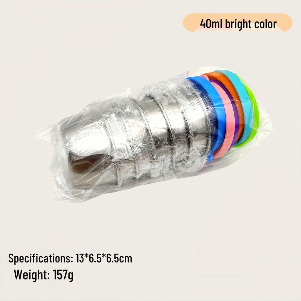 Reusable Sauce Cup with Macaron Lid - 304 Stainless Steel, 40/50/70ML, Portable Dipping or Seasoning Dish.