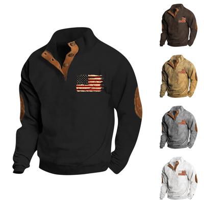 Das Herren-Sweatshirt mit Stehkragen im Frühling und Herbst ist ein Outdoor-Freizeitpullover