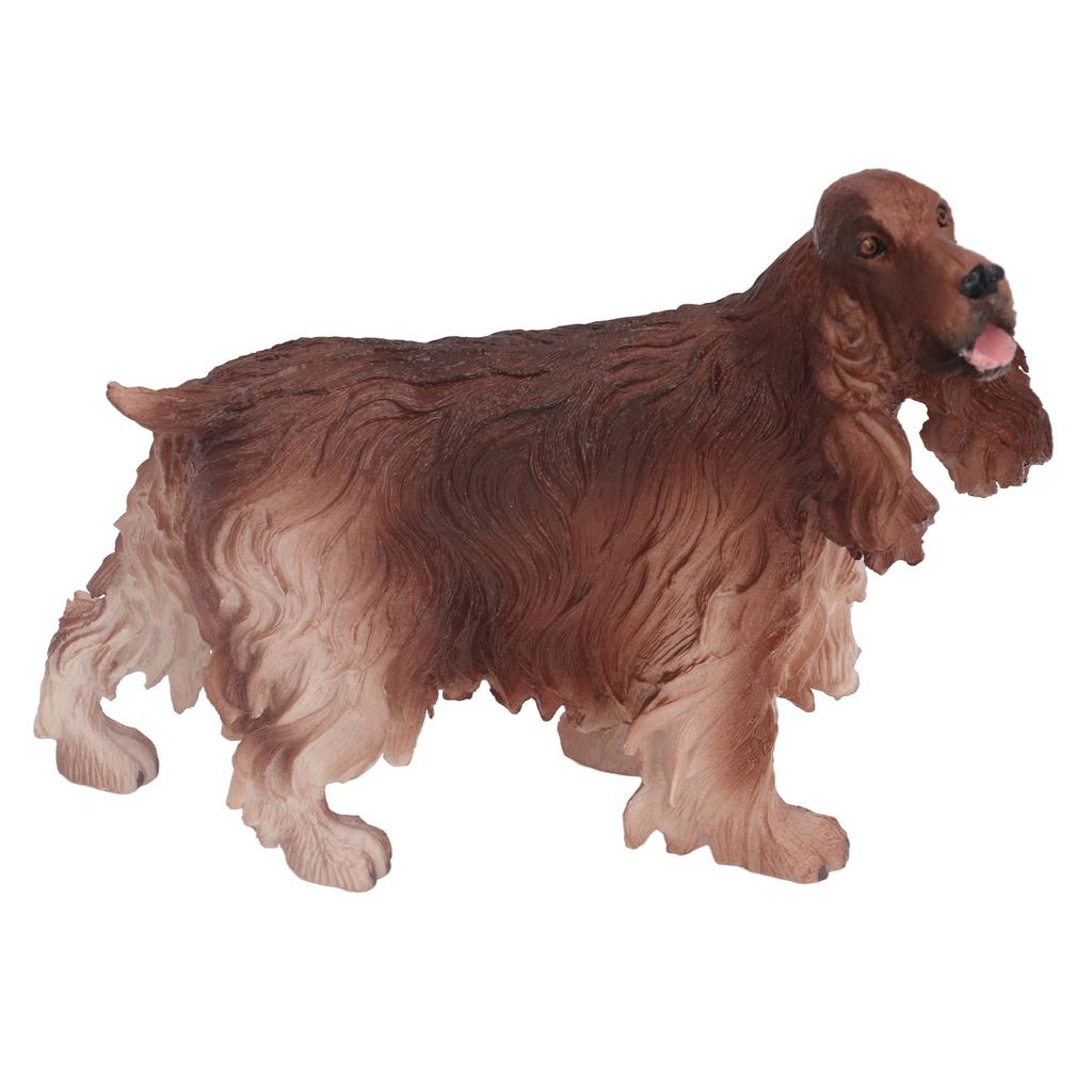 Cocker Spaniel Figurine Simulation Realistic Brown Dog Animal Decoration Figurine for Children