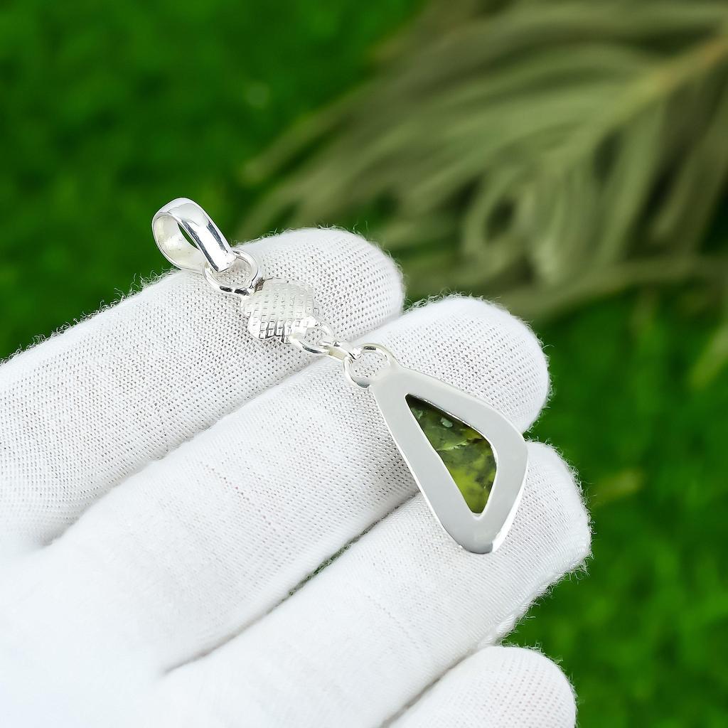 Birthday Gift For Her Natural Atlantisite Gemstone Pendant 925 Sterling Silver