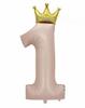 1st Birthday Blue Crown & Balloon Set for Boys or Pink Number Party Decor for Girls