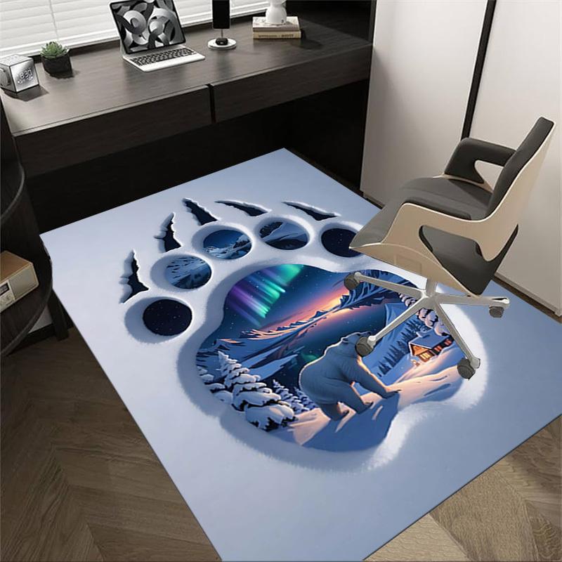 

1PC Polar Bear Print Extra Large Non Slip Floor carpet, Office, family, bedroom, Studio Large Area Rug Indoor Rugs, , Vibrant Colors 60cm by 90cm