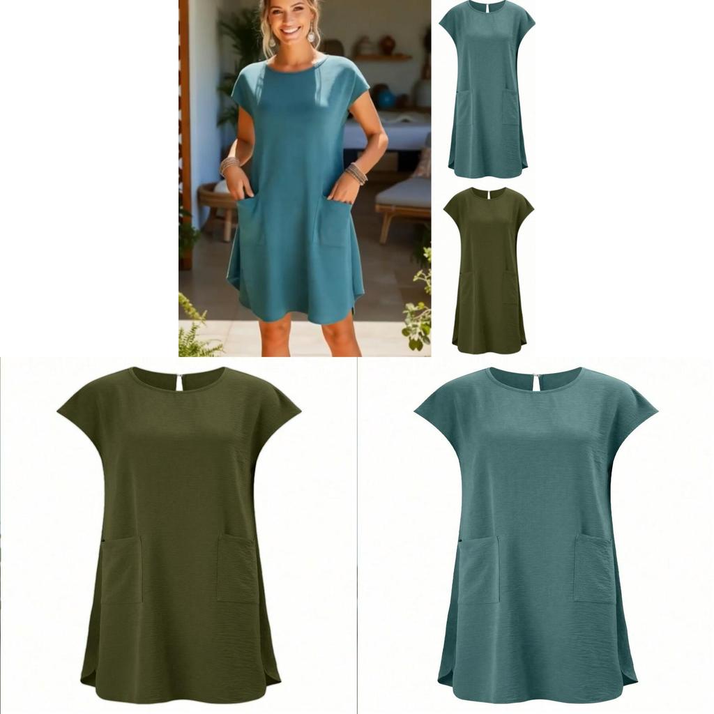 Summer Casual Dress With Ice Silk Fabric For Women And Relaxed Fit