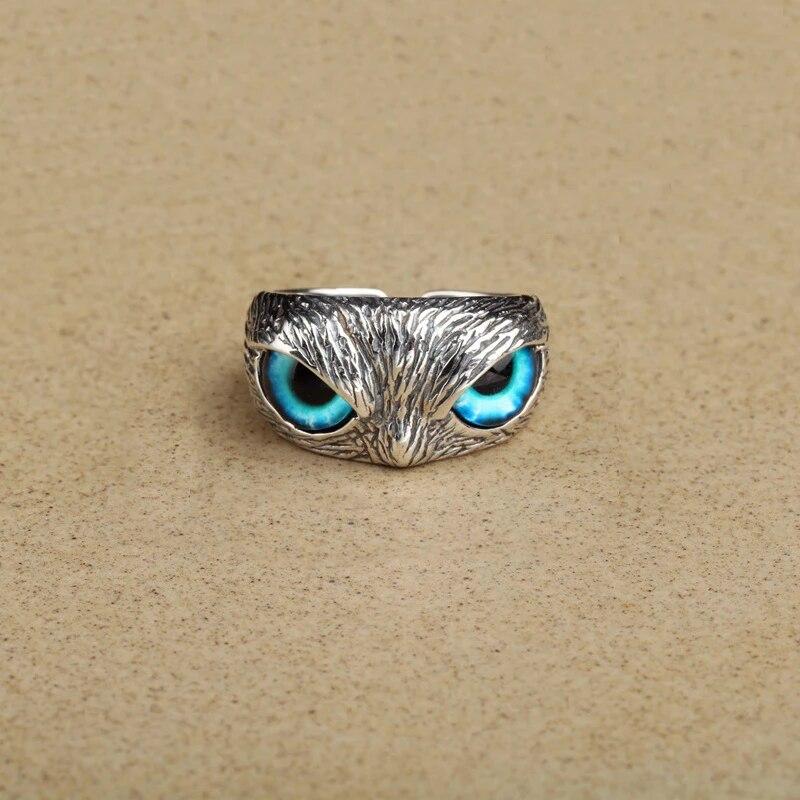 Cute Women Men Simple Design Rings Vintage Owl Frog Smiling Ring For Woman Girl Ancient Silver Color Retro Punk Jewelry Gift