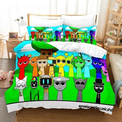 Sprunki Bedding Set Single Twin Full Queen King Size Bed Set Adult Boys Bedroom Duvet Cover SetsSprunki Anime