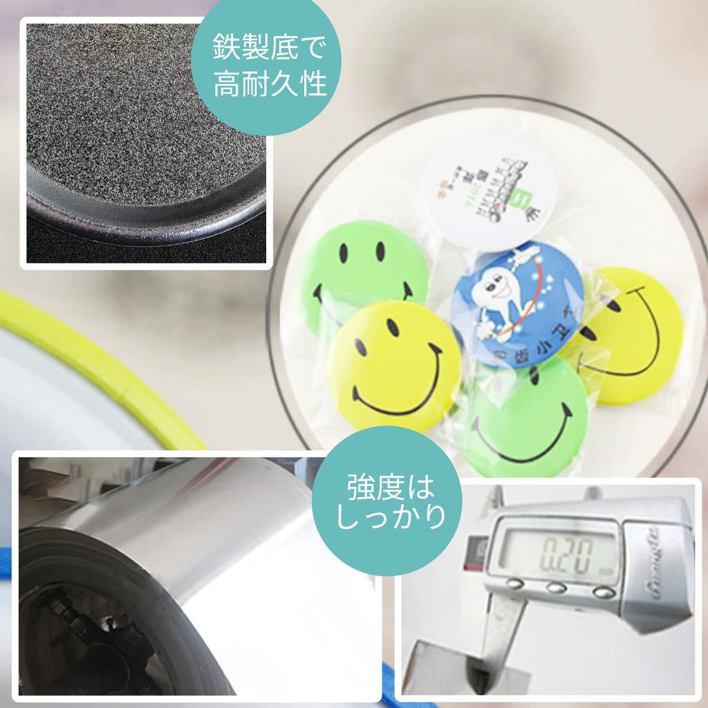 Chandini Badge Parts, 58mm, 200 Pieces with Washers, Made of Film, Tin Shell, Matte, Pinback, Making Kit, Handmade, for Badge Making Machines