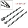 1 Pc Impact Socket Adapter 200/150mm Hex Shank To 1/4 3/8 1/2inch Head Extension Drill Bit Bar For Power Drill Tool Accessories