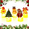 Warm White Decorative Lights Christmas Electronic Candle, Flameless LED Candles, Light Santa Claus Battery Operated Tabletop Decor Snowman Tree