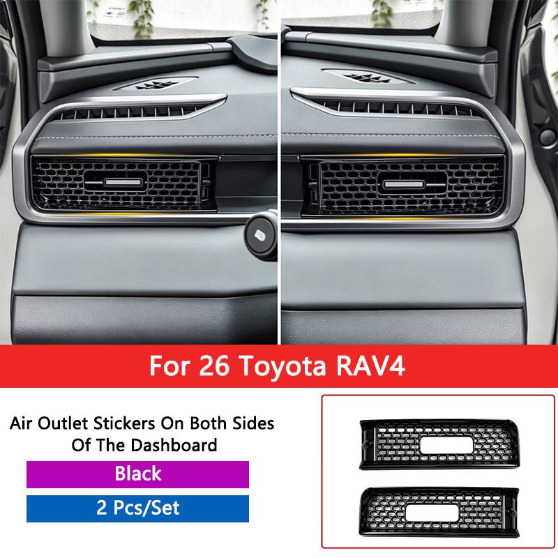 QHCP Air Conditioning Outlet Cover Trims ABS Car Dashboard Left Right Air Conditioning Vent Dustproof Cover For Toyota RAV4 2026 чёрный