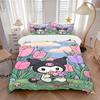 3pcs Floral Adventure Kuromi Print Cover Set Ultra Soft, Breathable, and Comfortable Bedding with Stylish Design for Bedroom and Guest Room Decor