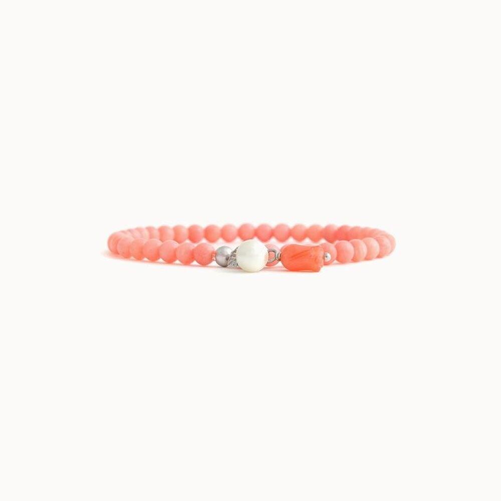 

J.Lauren 1B0615 Soft Coral Pattern Nuclear Pearl Silver Bracelet [31256398]
