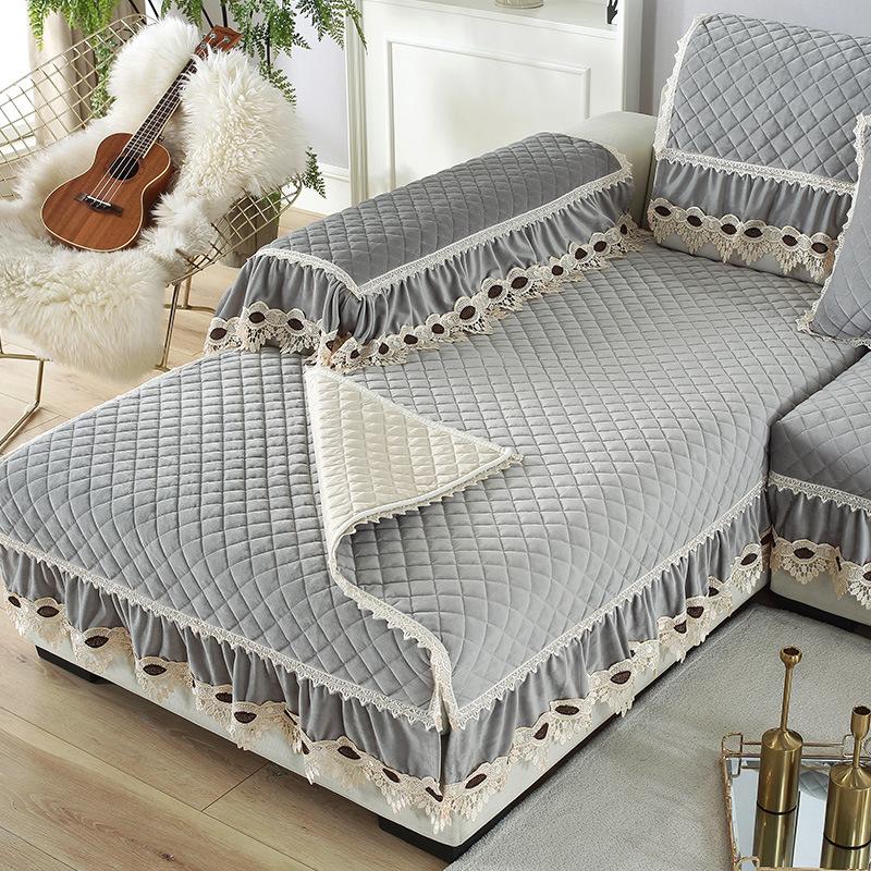 Europe Luxury Sofa Covers For Living Room Sectional Plush Slipcover Lace Decor Corner Sofa Cover Towel Home Furniture Protector