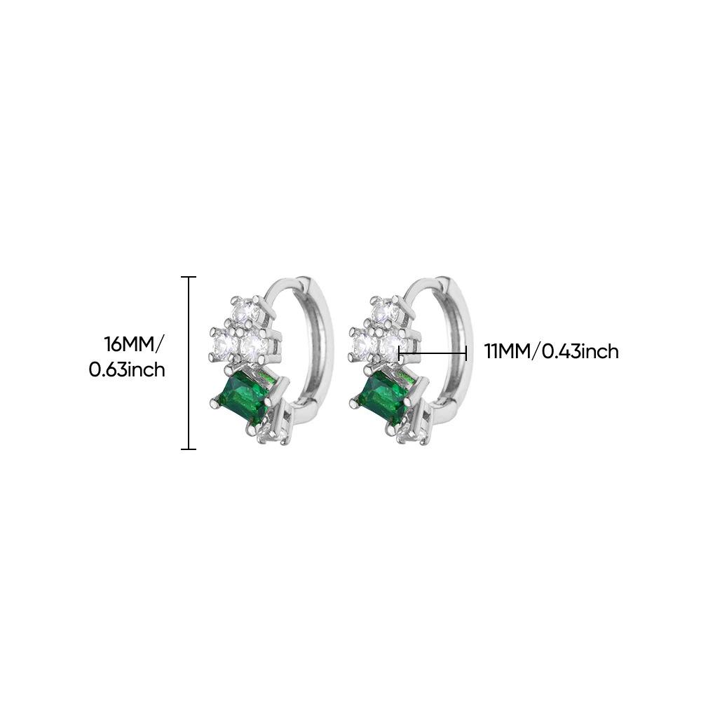 New Trendy Color Row Diamond Micro-inlaid Zircon Ear Buckle Simple and Advanced Sense Exquisite Small Commuter Earrings