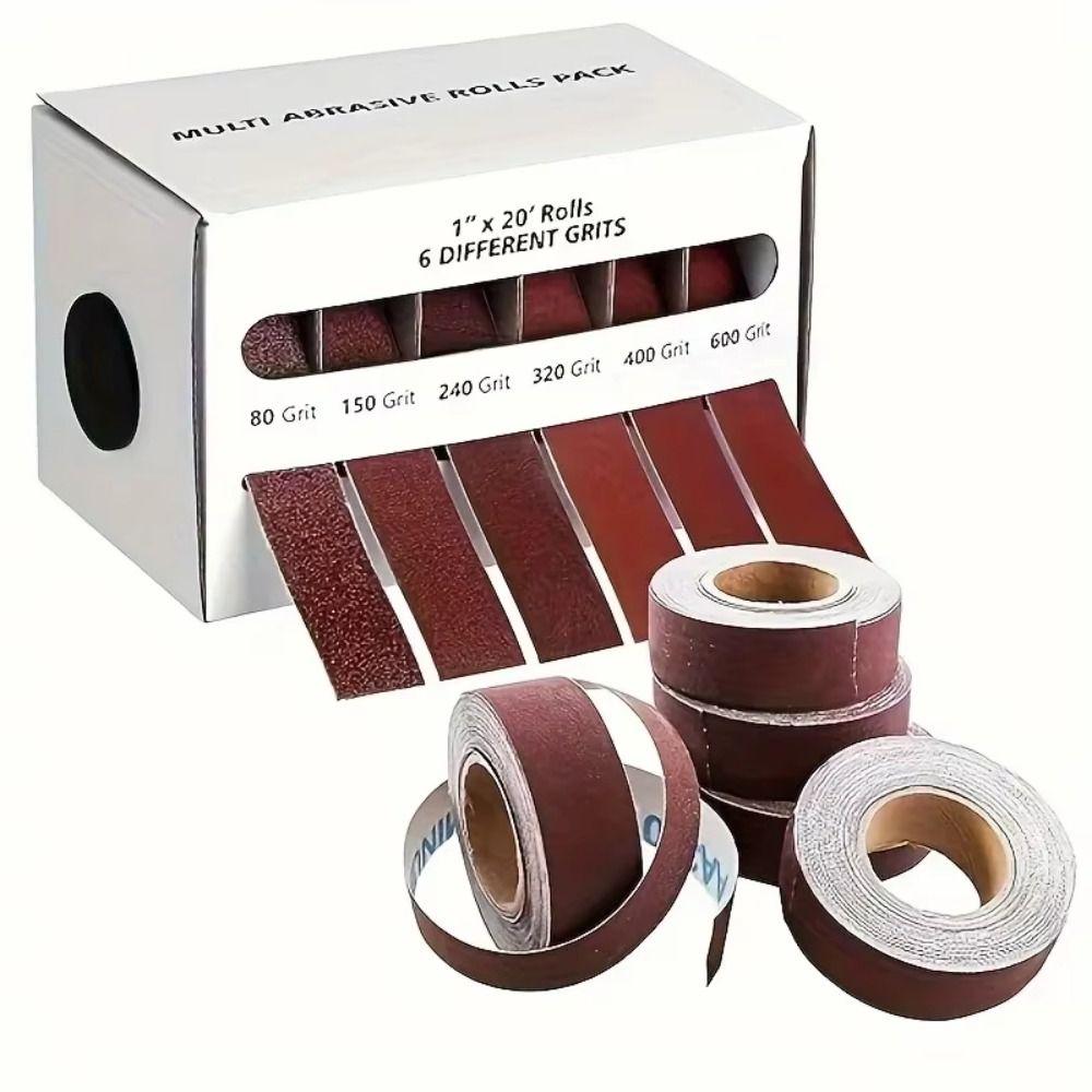4/5/6 rolls with Dispenser Cloth Rolls Metal Emery Cloth Alumina Sandpaper Wall Surfaces