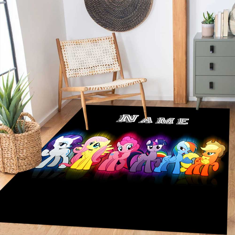Little Pony (20) Customize your name rug, office chair cushion, home bedroom living room gift.