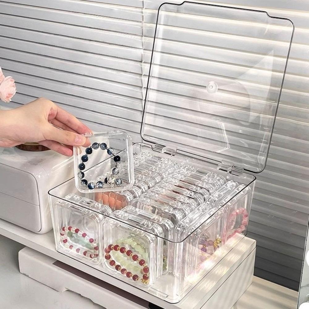 

26pcs Anti Oxidation Nail Art Storage Box with Lid Acrylic Sealed Box Display Case прозрачный