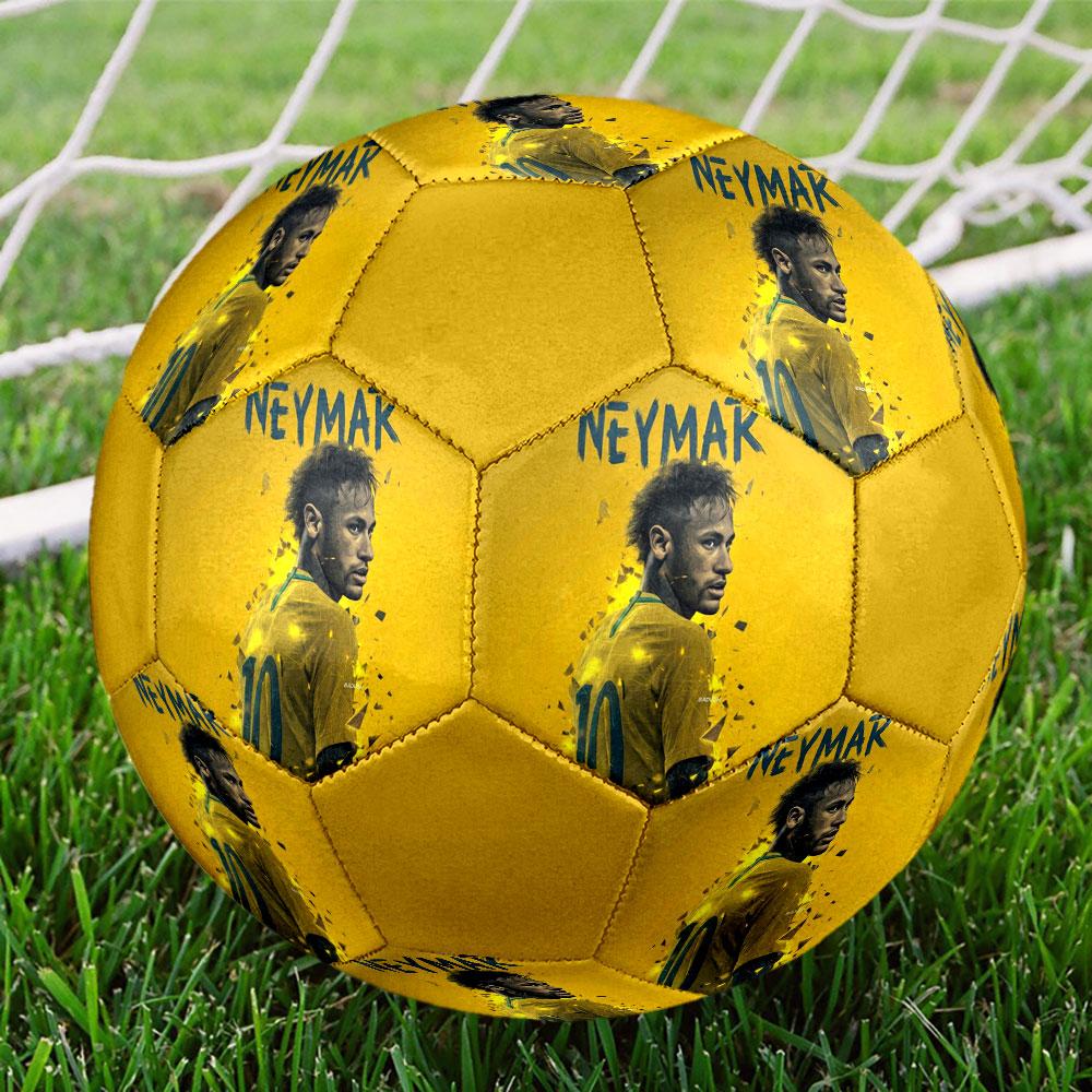 1PC Neymar Global Sensation Size 5 Soccer Ball PrahaIndoor Soccer Ball Colorful All Ages Machine Stitched PVC Competition Ready Durable High-Bounce