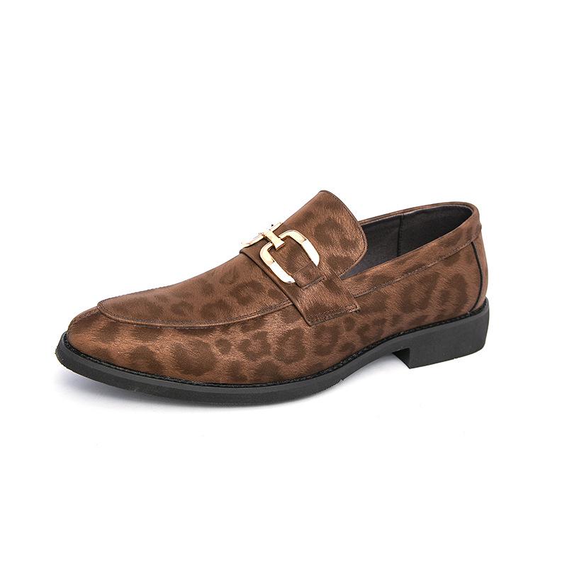 Men s Leather Slip-on Loafers 2025 - Spring/Autumn Hairdresser Style 44 коричневый