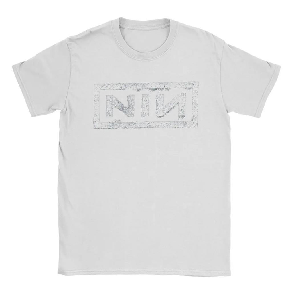 NIN Retro Logo T Shirts Daily Harajuku Streetwear Cotton Funny Short Sleeve Vintage Leisure Men Women Amusing Summer Unisex Tops