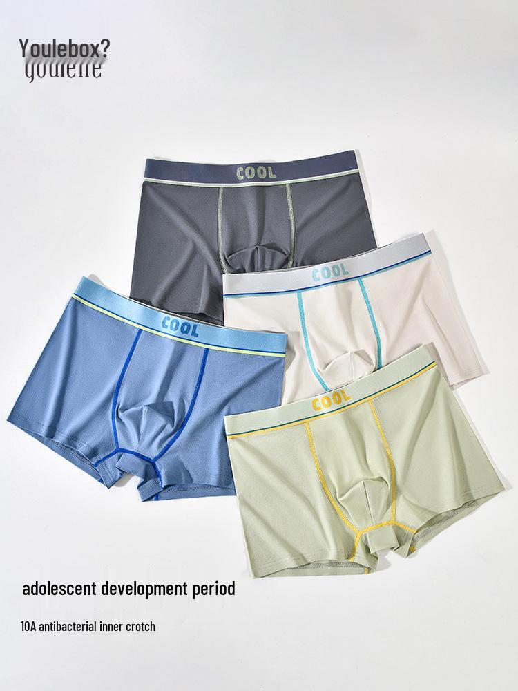 Pure Cotton Antibacterial Boxer Briefs for Adolescent Boys & Teenagers In Middle School