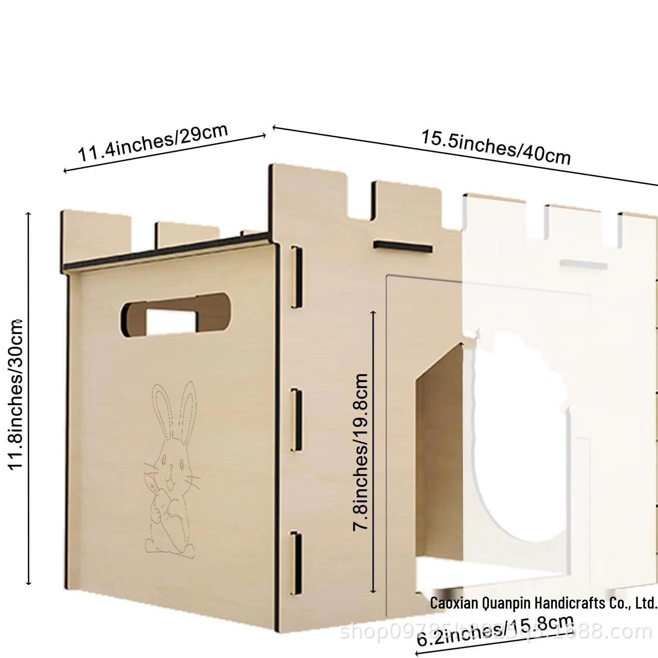 In Stock DIY Wooden Pet Castle: Cat, Dog, Rabbit Hideout House Supplies