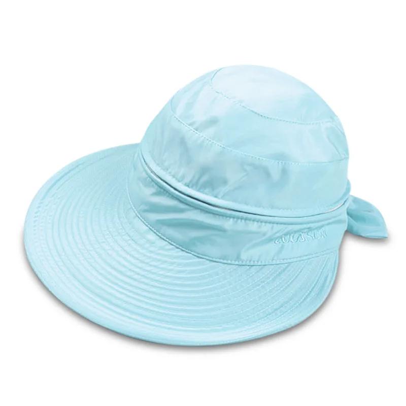 Women'S Summer Sun Hat Wide Brim Korean Fashion Lightweight Breathable Open Top Outdoor Uv Protection Cap