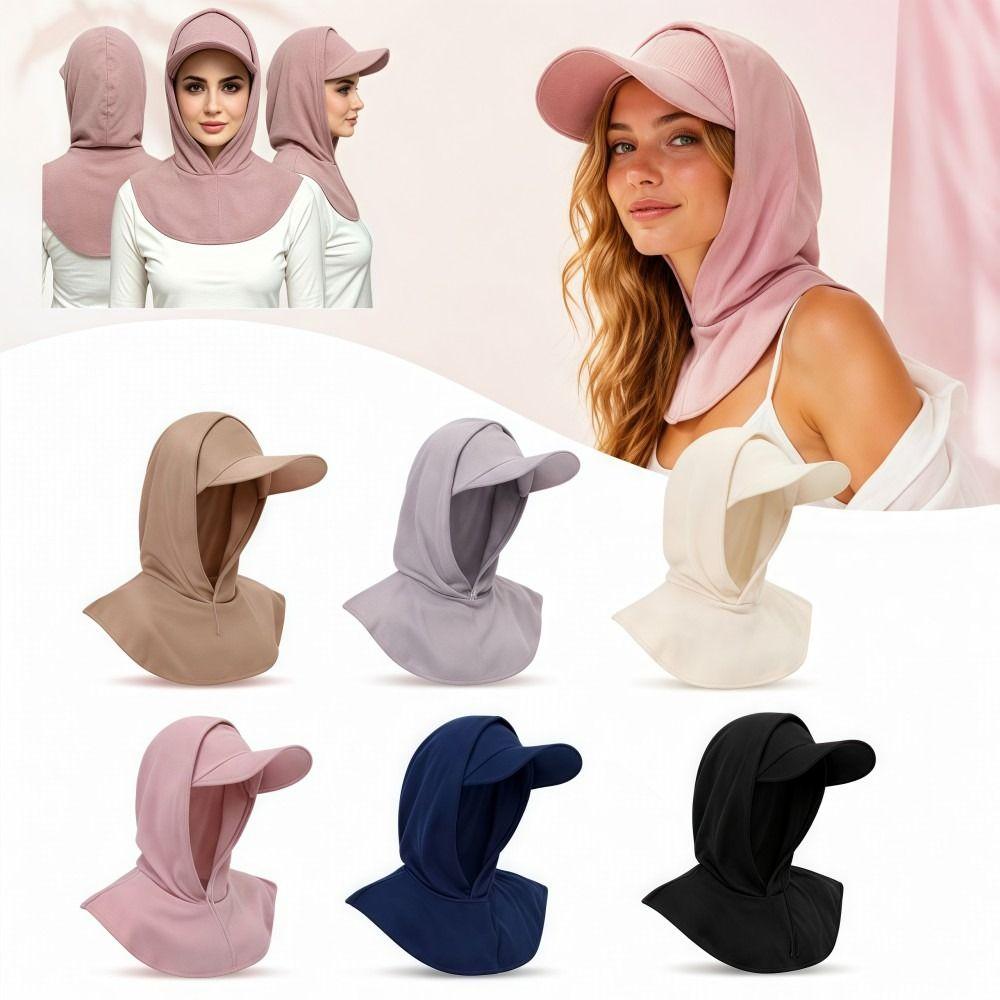 Integrated Neck-protecting Sun Hat Wide Brim Summer Turban Hat  Outdoor, Cycling