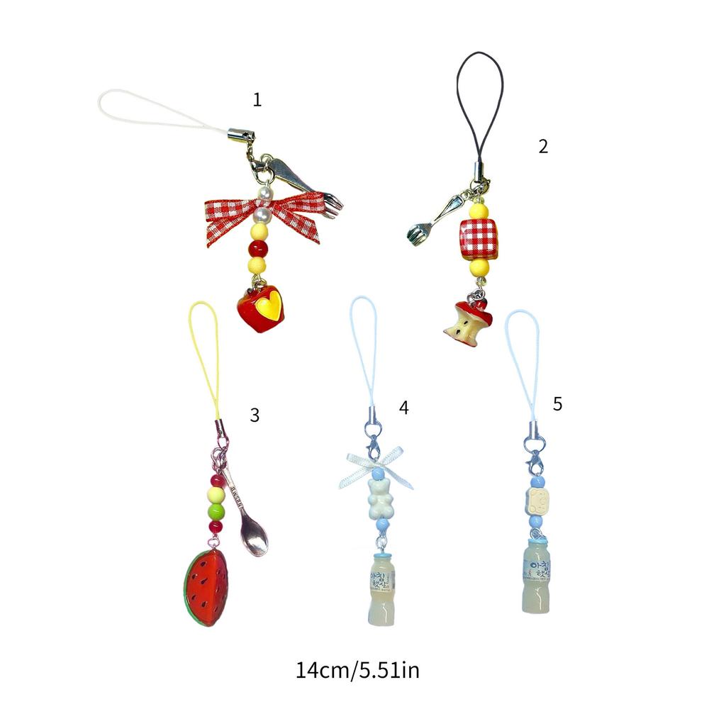 Fashion Phone Charm Bowknot Phone Pendant Stylish Card Chain Fruit Phone Pendant Bag Pendant Suitable for Phone Key Bag