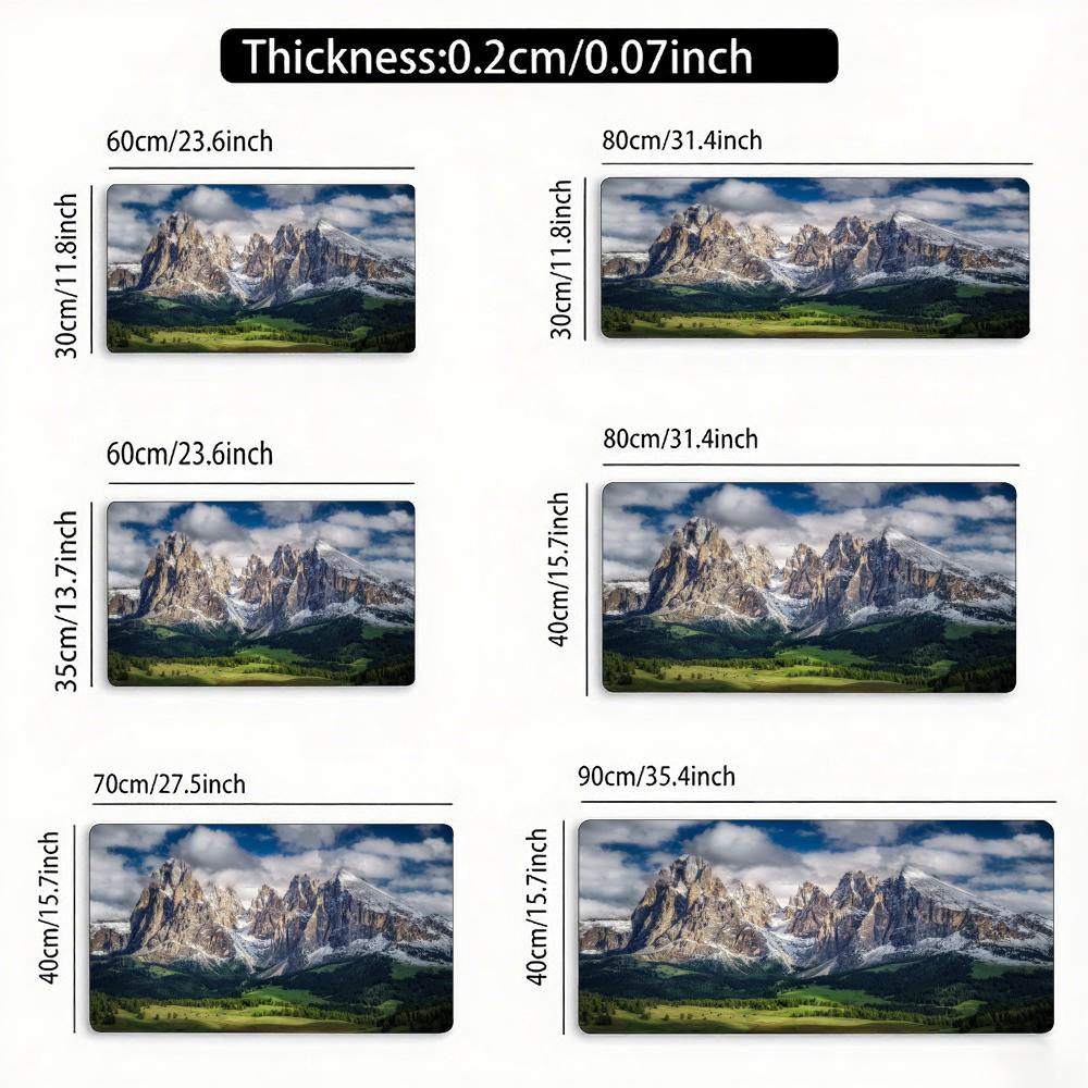 Mountain Landscape Mouse Pad Large Rubber Base Anti-slip PC Desk Accessories Mousepad for Office & Gamer Keyboard Mats Decor Mat