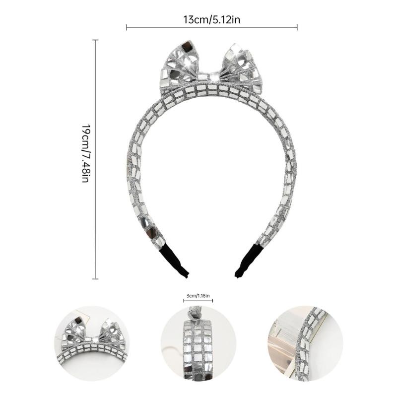 Stylish Sparkles Sequins Embellished Headbands Soft Breathable Fashion Hairpiece for Wedding Party Special Occasion