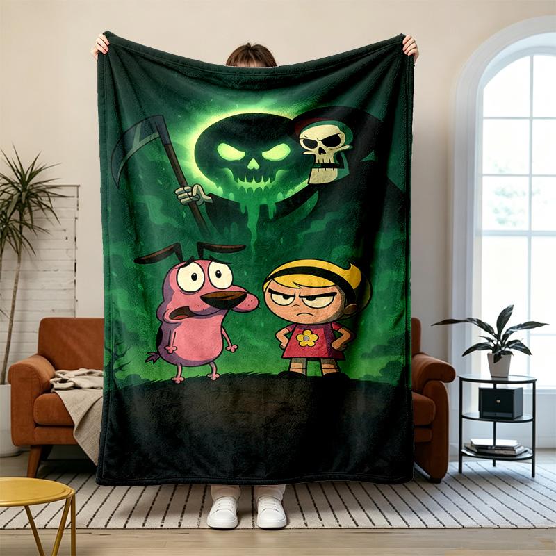 Courage the Cowardly Dog Soft and Comfortable Flannel Suitable for Sofas Living Rooms Outdoor Camping Travel and Also Makes a Great Anniversary Gif
