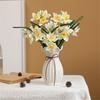 3/5 Pack Artificial Daffodil Swags Plastic Faux Narcissus Flower Bundle for Home Decor