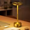 Table lamp stylish indirect lighting retro cordless Nordic touch sensor bedside light three-level color adjustment stepless dimming night USB (gold)